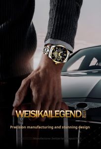 Automatic Mechanical Watch Mens Large Dial Waterproof Calendar Fashion Luminous Mechanical Steel Watch