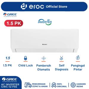 GREE AC Inverter  F5S Series - Inverter 1.5 PK - GWC-12F5S - WHITE PEARL (Unit Indoor & Outdoor)