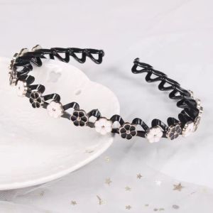 ARTMU Hoa Vòng buộc tóc lười cho nam Kim cương giả Ngọc Trai Dụng cụ bện dây buộc tóc Dễ thương Zircon Băng đô có răng Phụ kiện tạo kiểu tóc
