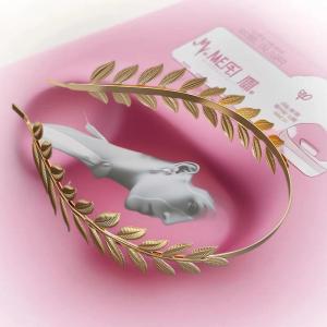 [fenggongshuode] New Retro Color Leaf Headband Headpiece Crown Tiara Headdress Goddess Greek Head Jewelry Bride Wedding Hair Accessories