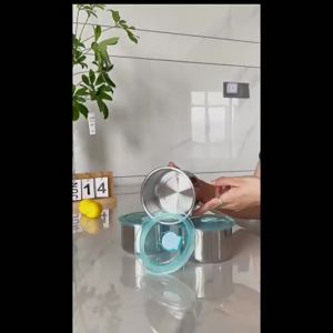 Hot Selling Stainless Steel Fresh-Keeping Bowl with Lid   Round Sample Food Refrigeration Fruit Dish Preservation 500 Ml