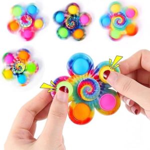 Tiktok Fidget Toy Pop It Swivel Toys Portable Decompression Toys Spinner Glowing Top