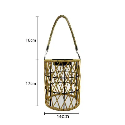 Solar Garden Floor Lamp Outdoor Ip65 Waterproof Rattan Lamp Villa Garden Lawn Atmosphere Decorative Standing Light