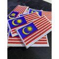 8*5cm Malaysia Flag velcro tape Embroidered Cloth sticker bendera malaysia. 