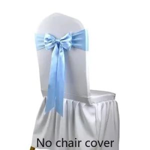 25pcs Satin Spandex Chair Cover Band Ribbons Chair Tie Backs for Party Banquet Decor Wedding Decoration Knot Chair Bow Sashes