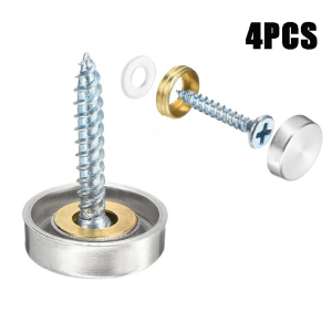 4Pcs 16mm Advertisement Screw 304 Stainless Steel Mirror Nails Decorative Mirror Screw Glass Nails
