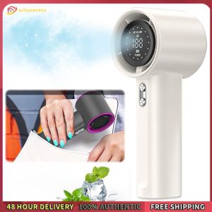 Winnereco Handheld Turbo Fan LED Display Portable Turbo Fan USB Rechargeable Electric Cooling Fan Mini Personal Fan for Home Office