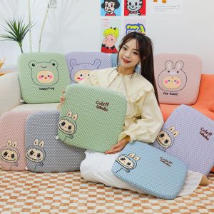 LKMART Cartoon Labubu Stool Pad 40x40cm Cooling Ice Silk Chair cushion Cute Non-Slip Seat Cushion Home