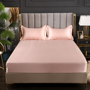 Bestenrose Satin Soft Silk Solid Bedding Fitted Sheet 3.5/5/6 Feet 100% Good Quality Single Full Queen King Size Cadar Fittled Bed Sheet