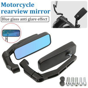 Universal Motorcycle Aluminum Handle Bar End Side Rearview Mirror Foldable Bar End Side Mirror 2PCS