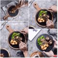 แผ่นหินวางอาหาร แผ่นหินเสิร์ฟอาหาร ถาดไม้วางสเต็ก  มี 3 ขนาด ให้เลือก Natural Slate Plate With Serving Board. 