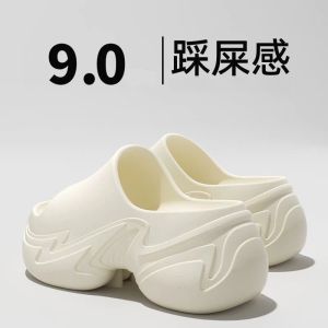 [Free Shipping] Spring And Summer New Simple Beach Sandals For Women High-Heeled Slip-On Sandals Thick-Soled Flip-Flops WomenS Sandals