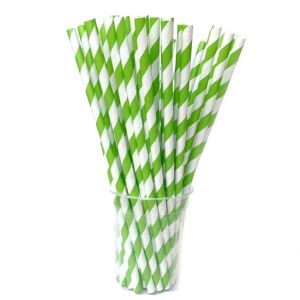 LIDIP 25 pcs/pack Eco Friendly for WeddingParty Colorful Stripe Pattern Natural Party Supplies Drinking Accessories Disposable Straws Paper Drinking Straws