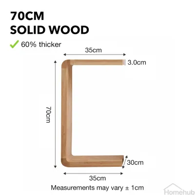 Homehub C Shape Side Table Solid Wood U Shape Bedside Sofa Tea Tatami Table