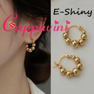 Beaded Hoop Earrings for Women - Punk Round Circle Buckle Allergy-Free