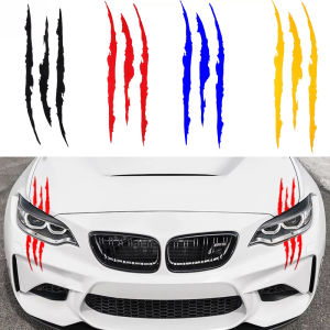 1/2PCS Car Sticker Reflective Monster Claw Marks Scratch Stripe Marks Sticker Auto Headlight Decal Dinosaur Raptor Scratches Decor decals