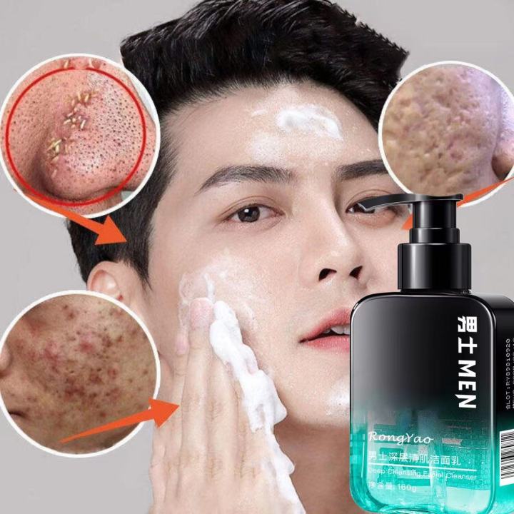 Men's Face Wash Sabun Muka Pria Untuk Kulit Kusam kontrol minyak Pori-pori bersih pembersih wajah pelembab