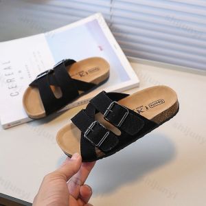 Childrens Slippers 2026 Summer New Comfortable Non Slip Outdoor Fashion Boys Slippers Buckle Indoor Girls Kids Large Size 26-362026
