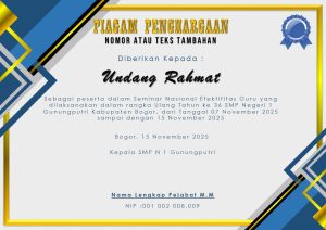 Piagam Penghargaan Dalam Bentuk Template PPT Plus Konten Ukuran A4 Model ai01