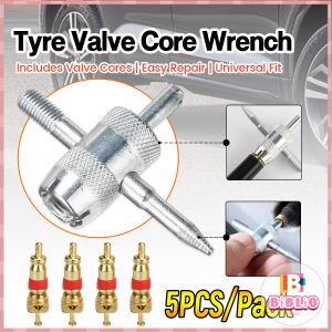 Biblio【Ready in Stock】 Tyre Valve Core Wrench Set 5PCS/Bag for Car Repair Installation Cleaning Tool