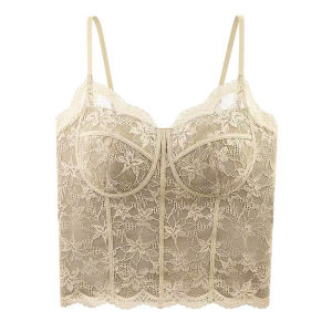 FallSweet Womens French Lace Camisoles&Tanks Small Strap Vest One-Piece Wireless Crop Tops Invisible Bralette Warm Lingerie2026