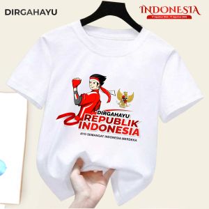 Kaos Anak Laki-Laki Dan Perempuan 17 agustus 2025 Dirgahayu Indonesia Usia 1-10 Tahun