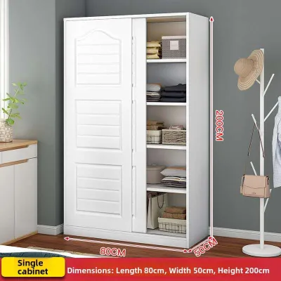 Wardrobe sliding door solid wood wardrobe bedroom home storage cabinet storage cabinet shoe cabinet bookcase