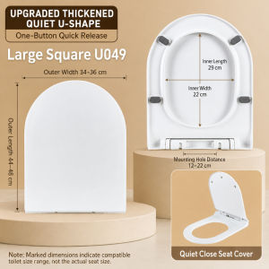 Soft Close Toilet Seat Cover Silent SlowClose Quick‑Release Thickened Impact‑Resistant Toilet Lid for Household Bathroom
