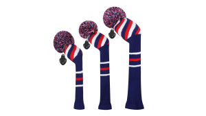 Scott Edward Golf Club Cover 3Pcs for DriverFairway and HybridPersonalized Cute Big Fluffy Pom HeadProtect Golf Club from Scratches and DustDecorate Golf Bags Nice Golf Gifts