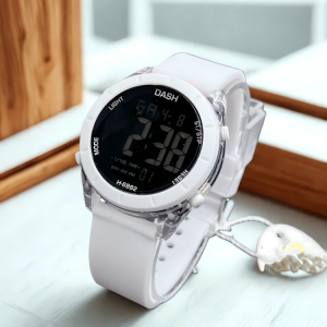 นาฬิกาดิจิทัลทรงกลมสำหรับผู้ชายสุดอินเทรนด์ พร้อมฟังก์ชันหลากหลาย เช่น จับเวลา ตั้งปลุก และตัวจับเวลาอเนกประสงค์