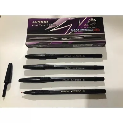 1PACK 12PCS mx2000nd BOLPOIN HITAM PULPEN TINTA TEBAL