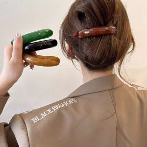 YA BEAUTIFUL Korean Style Plastic Banana Clip Ponytail Holder Hairpin Korean Hair Clip Elegant Headwear Vertical Clip Women