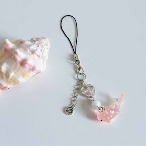 NIIJR Chủ đề Đại Dương Dây đeo điện thoại di động Động vật biển Y2K độc đáo Dây đeo điện thoại Ba lô Móc khóa đính cườm trang trí điện thoại hình cá mập Phụ kiện điện thoại