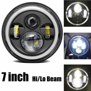1pcs 7 Inch LED Headlights 60W High Low Beam LED H4 Angel Eye DRL Amber Turn Signal for Jeep Wrangler Lada Niva 4x4 JK TJ Land Rover