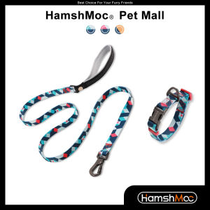 HamshMoc Heavy Duty Dog Collar And Leash Set Adjustable Pet Collar Soft Handle Dog Leash for Small Medium Large Dogs