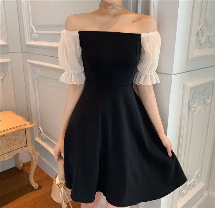 dress women korean style baju perempuan murah cantik Women puff sleeve Dress  Fashion 2021 New Korean