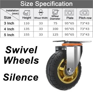 Heavy Duty Nylon Swivel Caster Wheel Industrial Fixed Directional High Load Bearing Wheels for Cart