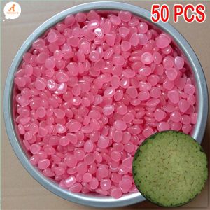 Rennas 50pcs New Colorful Glow in The Dark Pebbles Stones Rocks for Fish Tank Aquarium Decor Garden