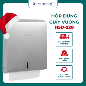 Hộp đựng khăn giấy Inox 304 treo tường INTERHASA HSD-228 (304B) có khóa cho nhà vệ sinh & nhà bếp
