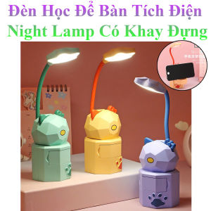 Đèn Học Để Bàn Tích Điện Night Lamp Có Khay Đựng
