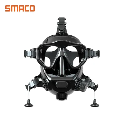 Smaco หน้ากากดำน้ำแบบเต็มหน้า พร้อมระบบทางเดินหายใจ วัสดุ EPDM ทนทาน ดำน้ำลึก 50 เมตร ปรับได้พอดีศีรษะ สำหรับดูปะการังและดำน้ำ Scuba