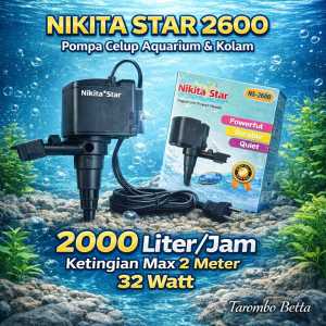 NIKITA STAR NS 2600 - Power Head Pompa Air Celup Filter Aquarium Kolam Aquascape NS2600
