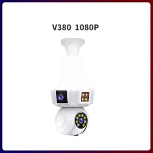 V380 Pro CCTV Bulb 1080P WiFi Night Vision IP security Camera For House Wireless Connect Phone 360