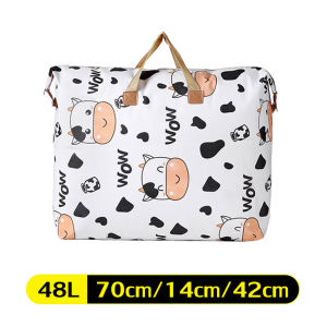 ถุงเก็บผ้านวม พับได้ พร้อมหูหิ้ว ถุงเก็บผ้าห่ม ถุงผ้าหูหิ้ว พิมพ์ลายน่ารัก กระเป๋าใส่ของอเนกประสงค์ น้ำหนักเบา พับเก็บได้