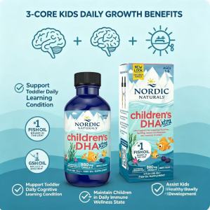 Nordic Naturals Kids DHA Extra Fish Oil LiquidFor Ages 1-6 Cognitive Immune Daily Nutritional SupportBerry Flavor