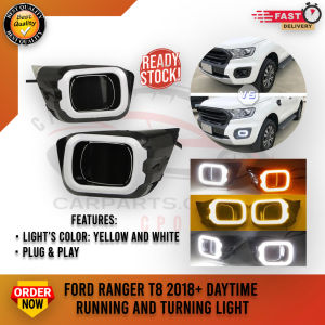 CPO Ford Ranger T8 2018-2023 LED Car DRL Daytime Running Light Driving Fog Lamp w/ Turning Yellow Signal (10136)