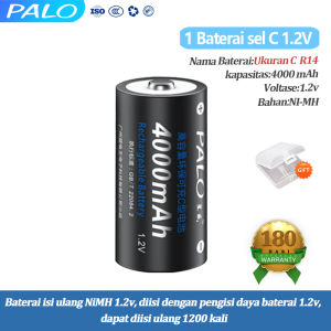 PALO Baterai lsi Ulang R20 Battery 1.2V Ni-MH Baterai model C/D Batre 4000/8000MHA Rechargeable Battery R20 LR20