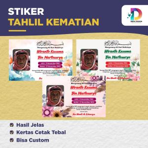 Isi 60-100 Pcs Stiker tahlilan kematian/stiker tahlil/40hari/satu tahunan