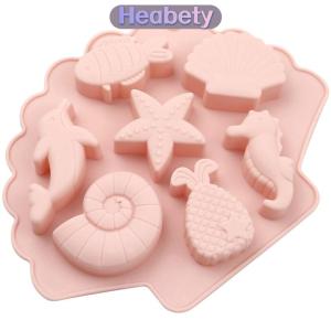 Heabety Sinh vật biển Silicone molder fondant nướng bánh sô cô la nhựa DIY cá khuôn công cụ trang trí cupcake Topper