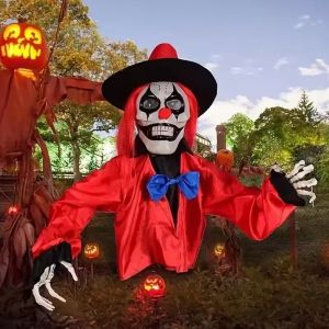 Halloween Decoration Control Glowing Sound Clown Floor Illustration Spooky Outdoor Garden Decoration Party Decoration2026